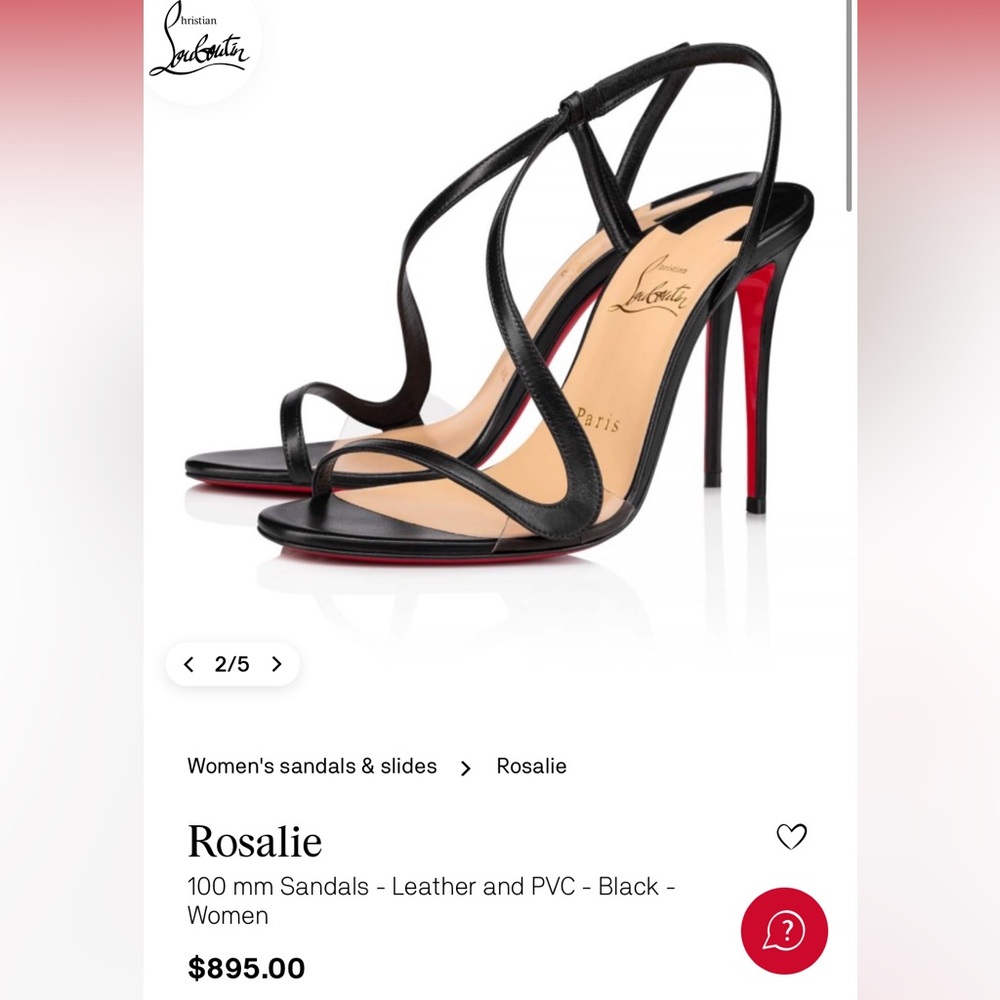 Christian Louboutin Heels - Rosalie Sandals - Leather & PVC Black